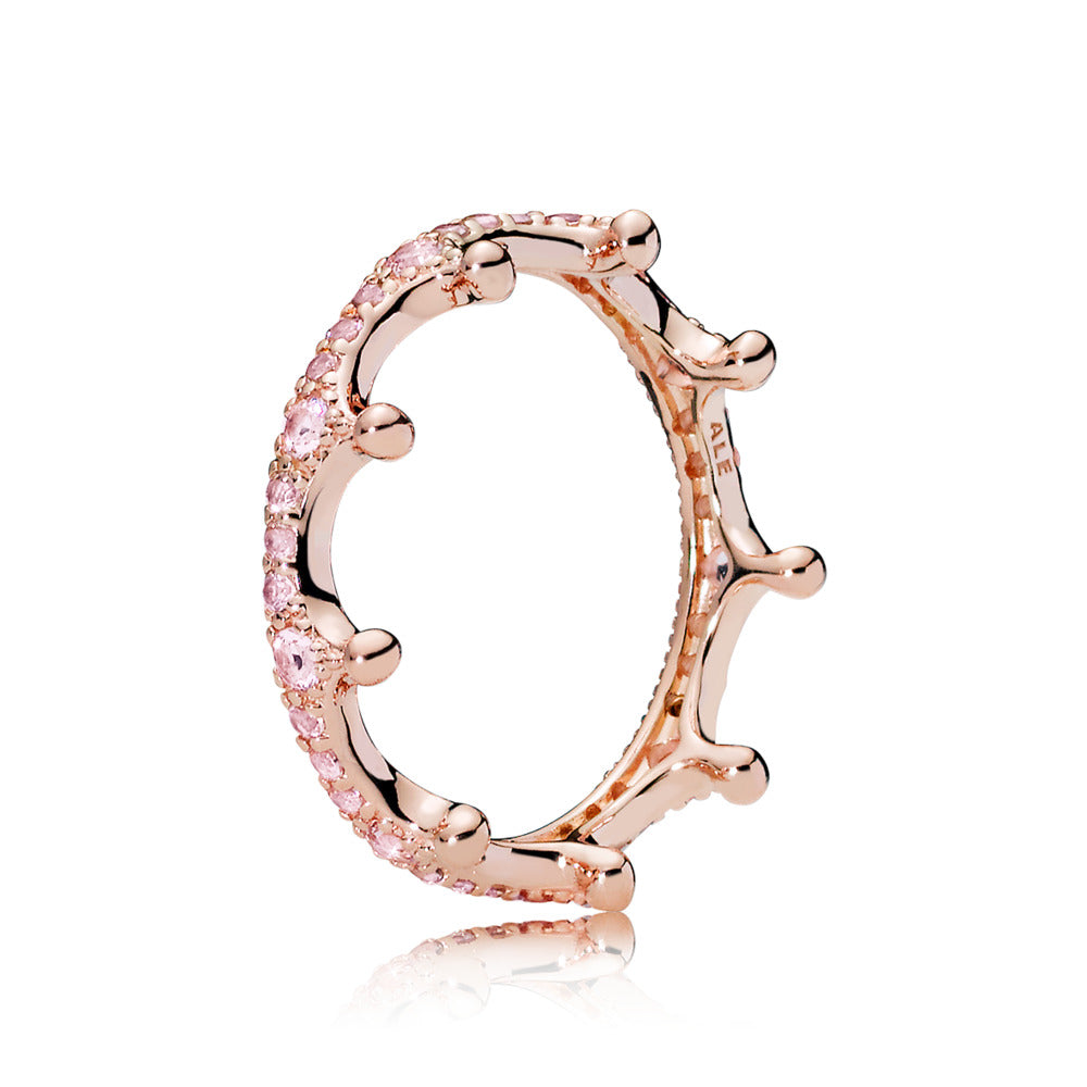 Pink crown sale pandora ring