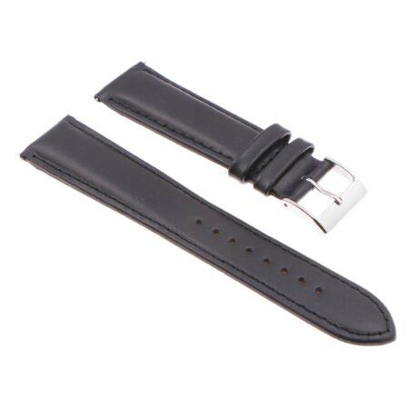 22mm XL black leather strap