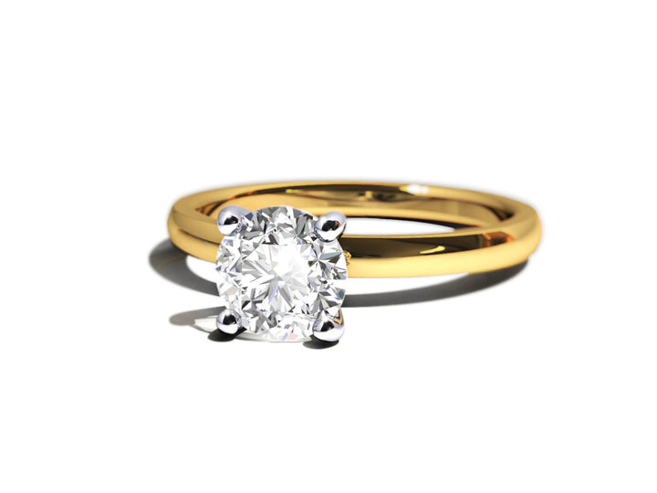 14 Karat Lab Grown Solitaire Engagement Ring, 0.75 CT Center