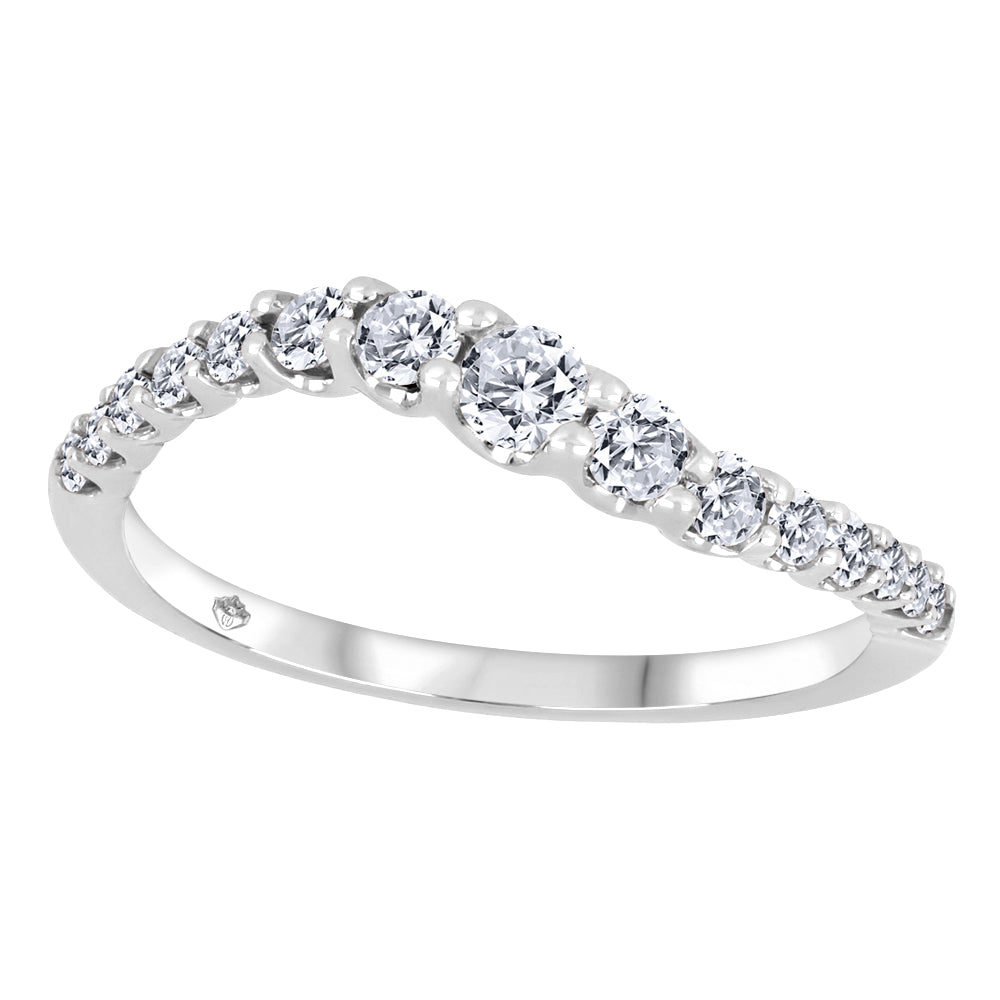 10 Karat Curved Diamond Band, 0.47TDW