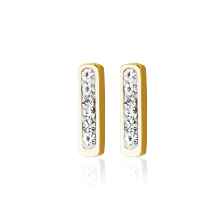 Steelx Gold Tone Bar Stud Earrings