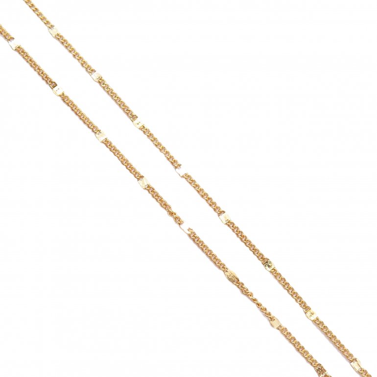 Sterling Silver Gold Plated Station Chain- 18"