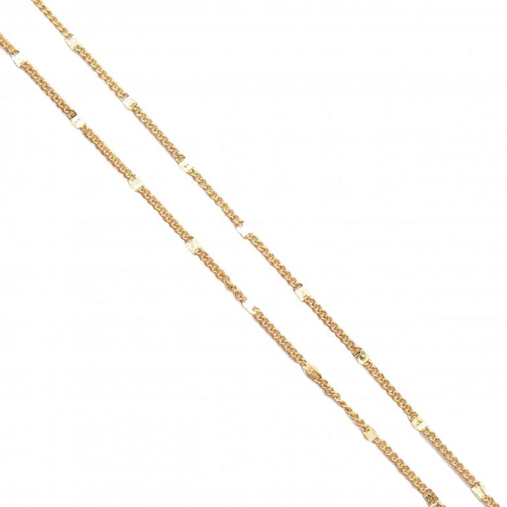 Sterling Silver Gold Plated Station Chain- 18"