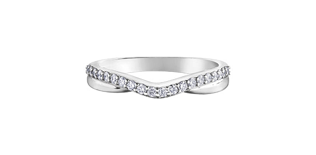 10K Curved Diamond Band, 0.10 TDW