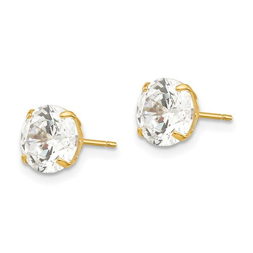 14K 7mm CZ Stud Earrings