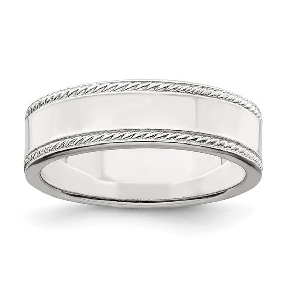 Sterling Silver 6mm Band- Size 8