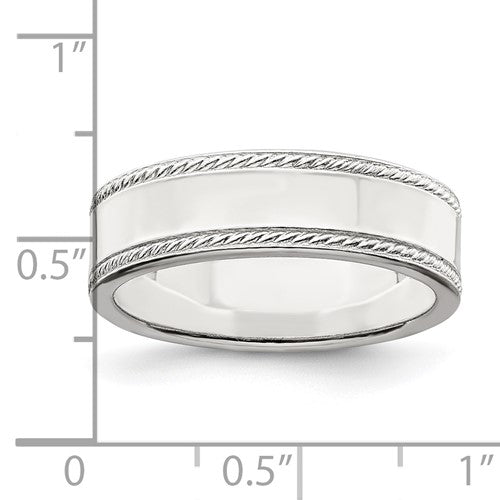 Sterling Silver 6mm Band- Size 8