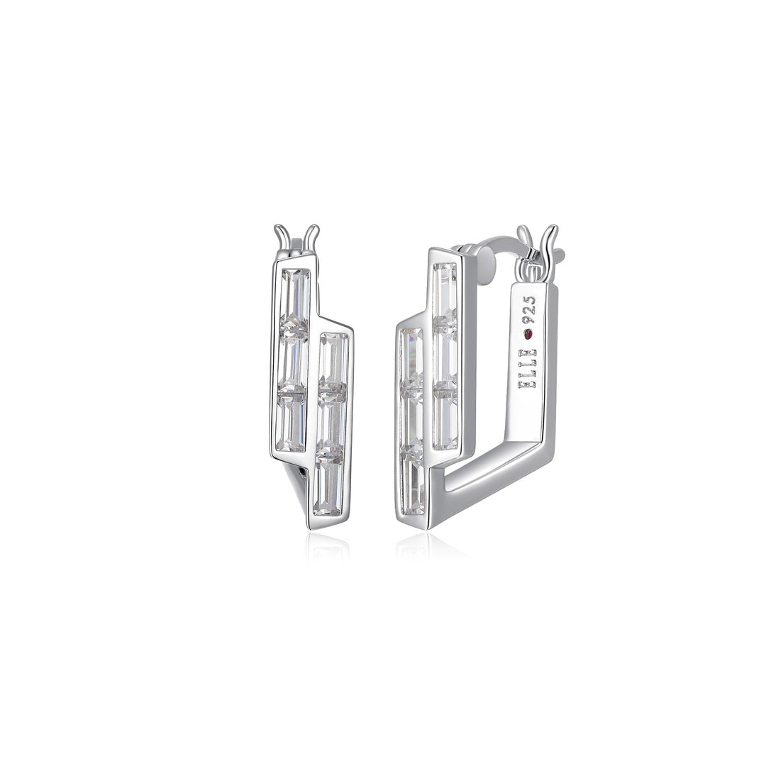 ELLE "BAGUETTE" rhodium plated