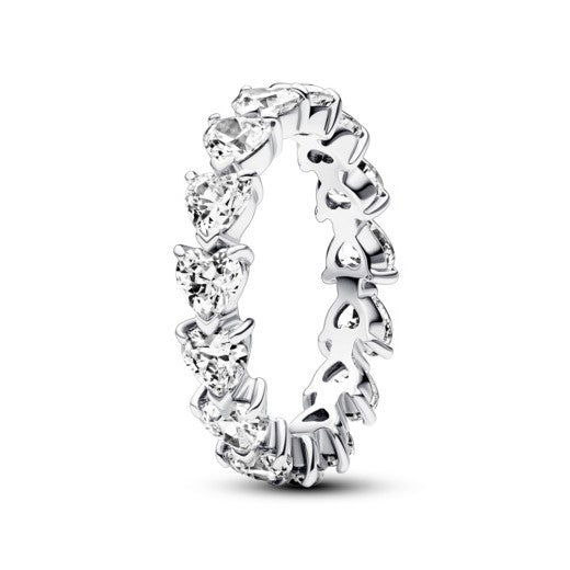 Pandora Row of Hearts Eternity Ring, size 7.0