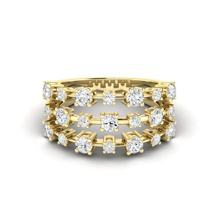 Everlee 14K Multi Band Lab-Grown Diamond Ring, 0.85 TDW