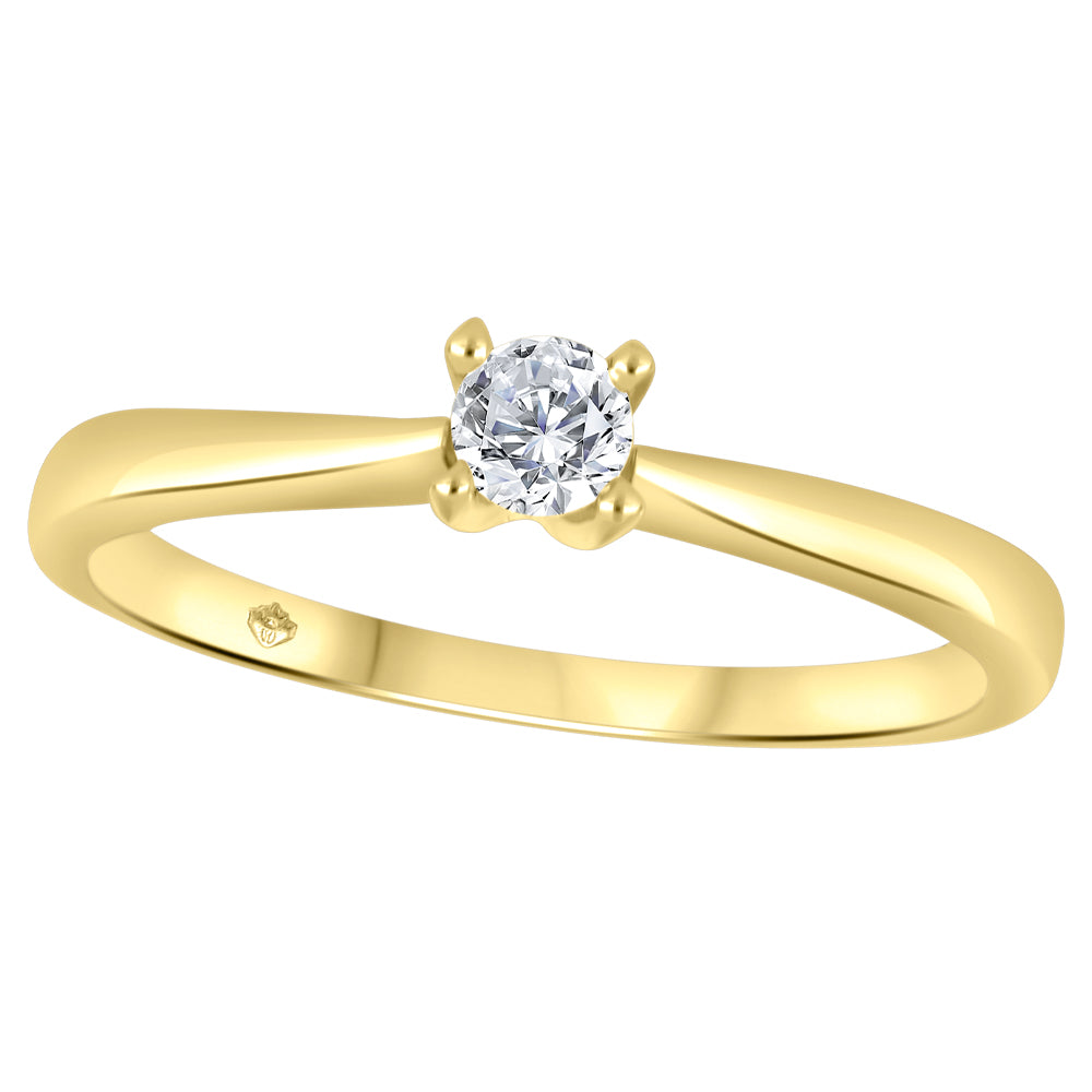 10 Karat Solitaire Engagement Ring, 0.14 CT Center