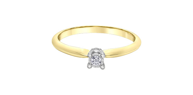 10 Karat Solitaire Engagement Ring, 0.05 CT Center