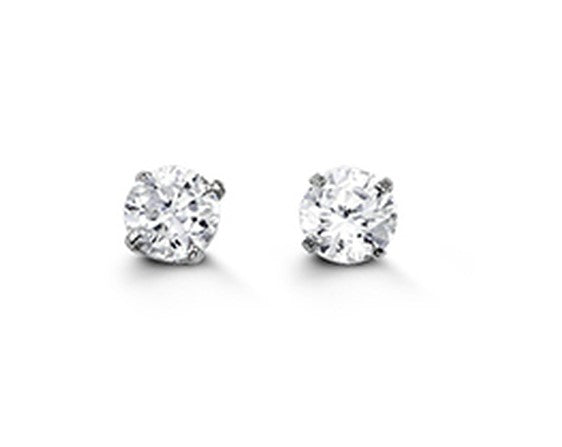 14k yellow gold 4mm cz stud ea