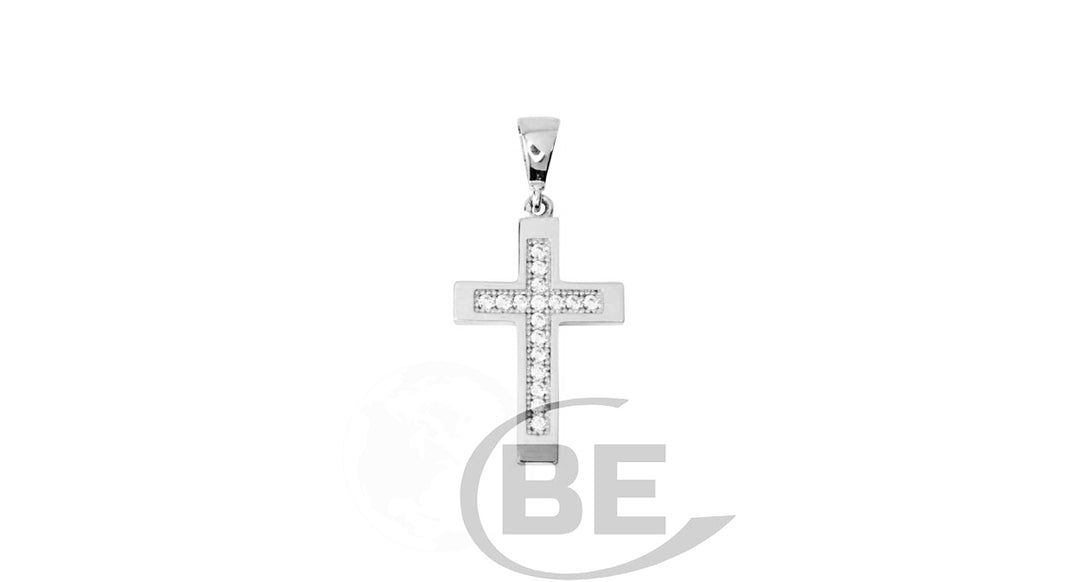 10K CZ Cross Pendant