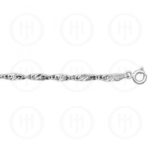 Silver Singapore Link Bracelet- 8"