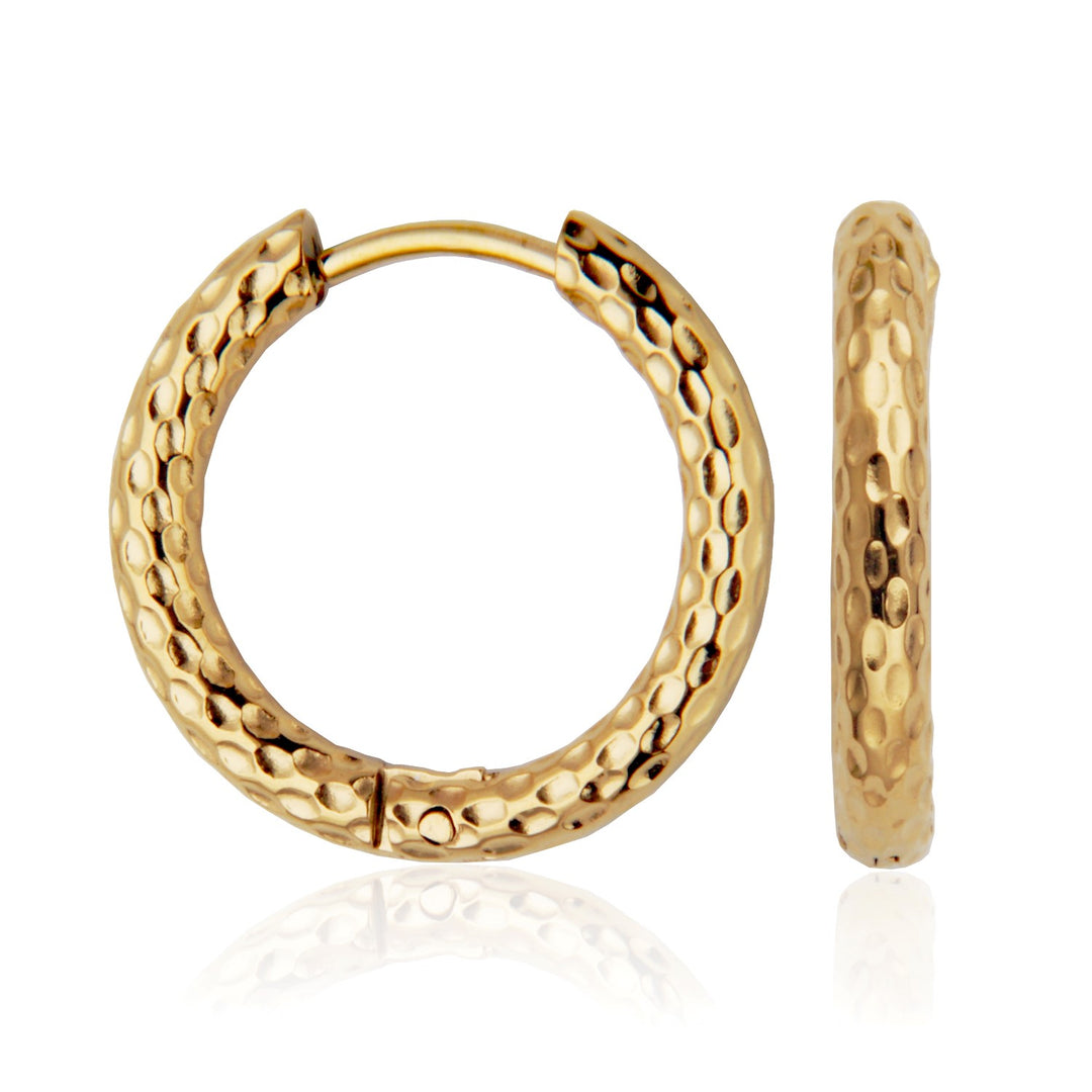 Steelx Gold IP Hoop Earrings