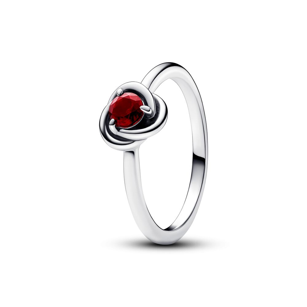 Pandora January Red Eternity Circle Ring