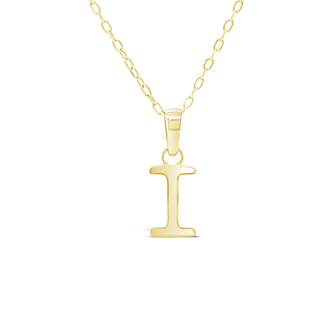 10KY "I" Inital Pendant