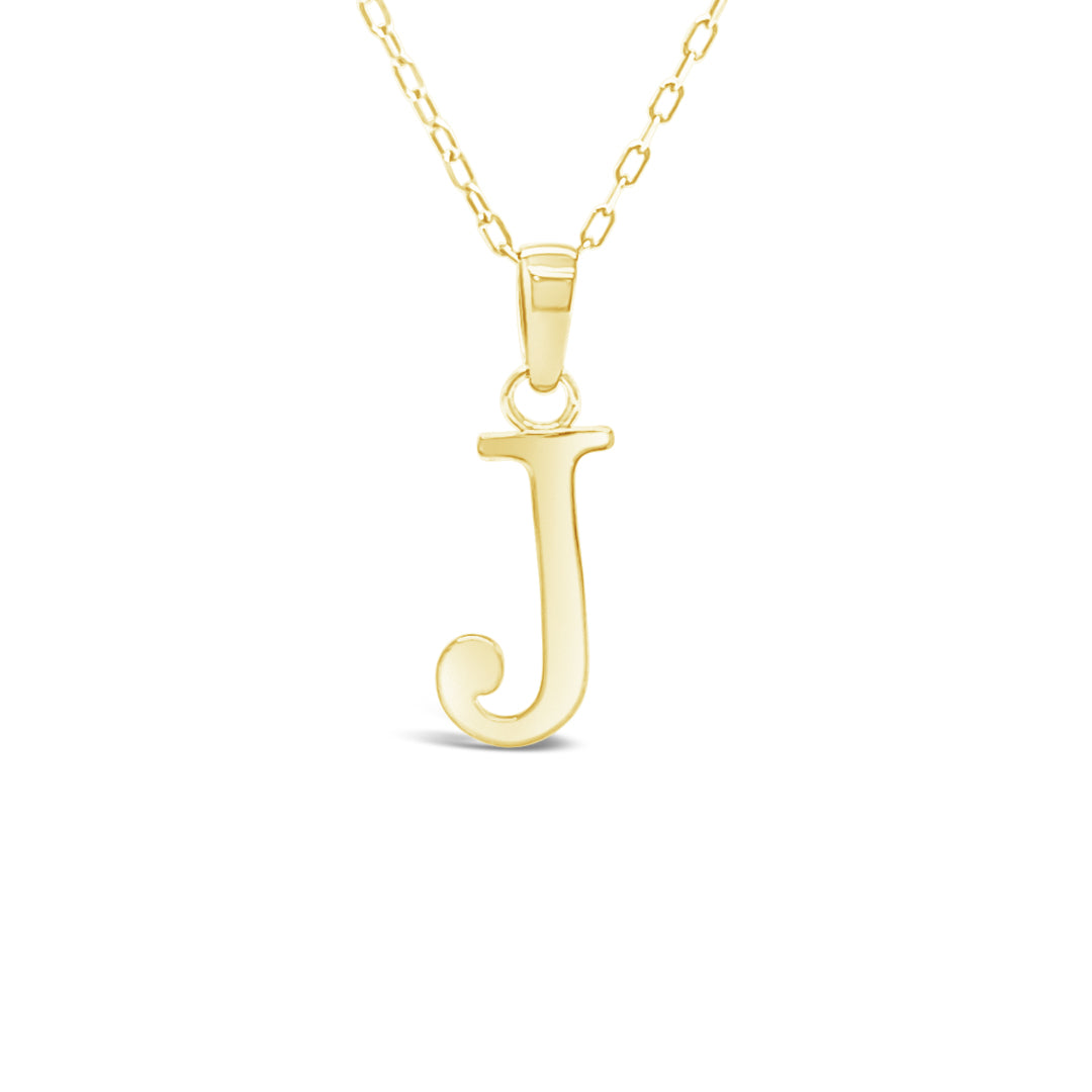 10K "J" Initial Pendant