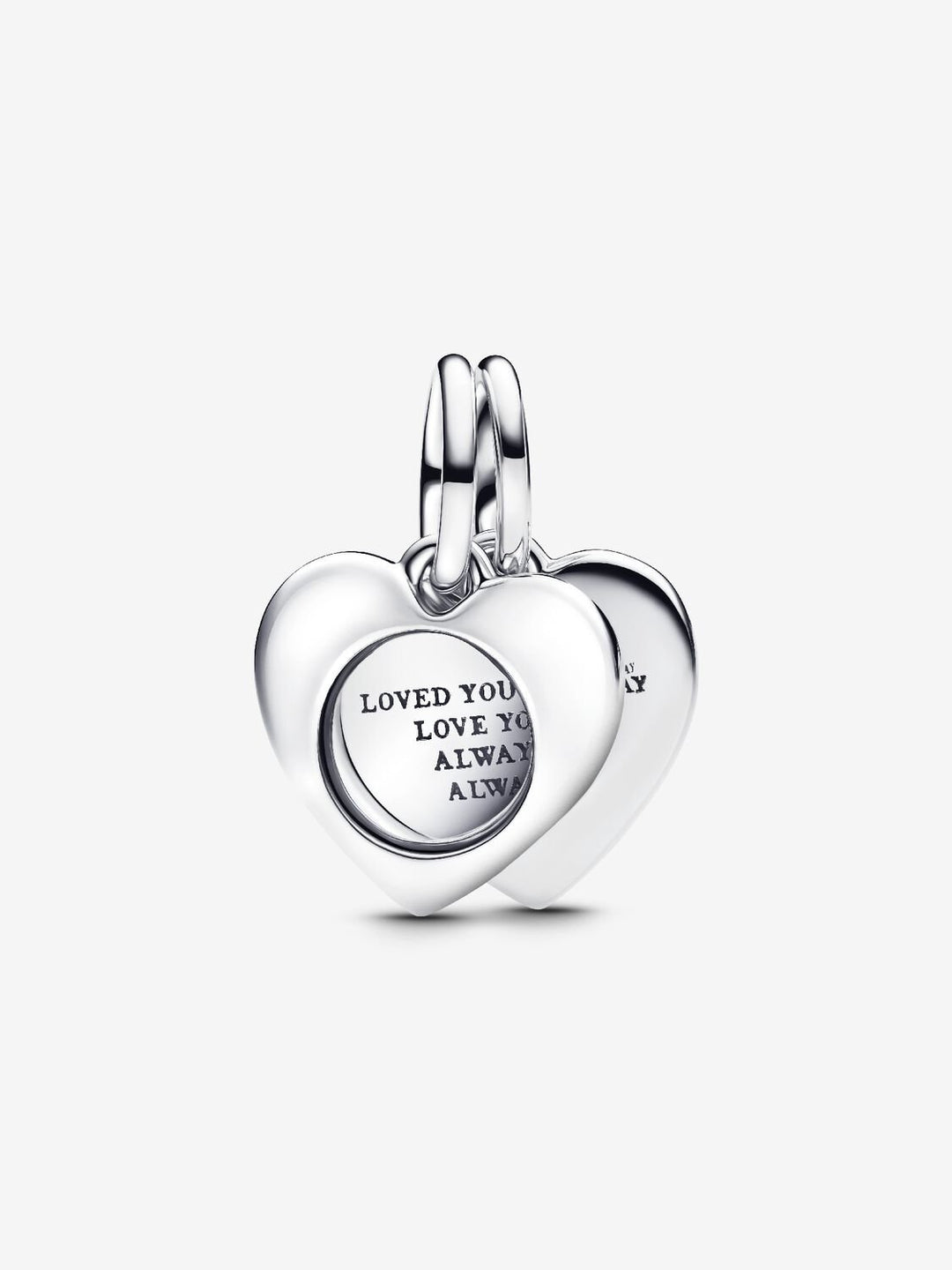 Pandora Engravable Heart Magnifying Glass Double Dangle Charm