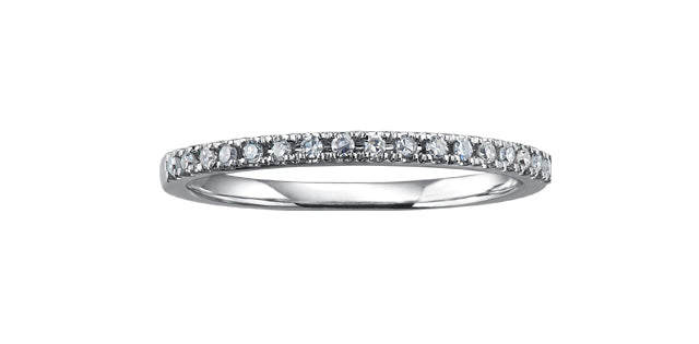 10K White Gold Diamond Band, 0.11TDW