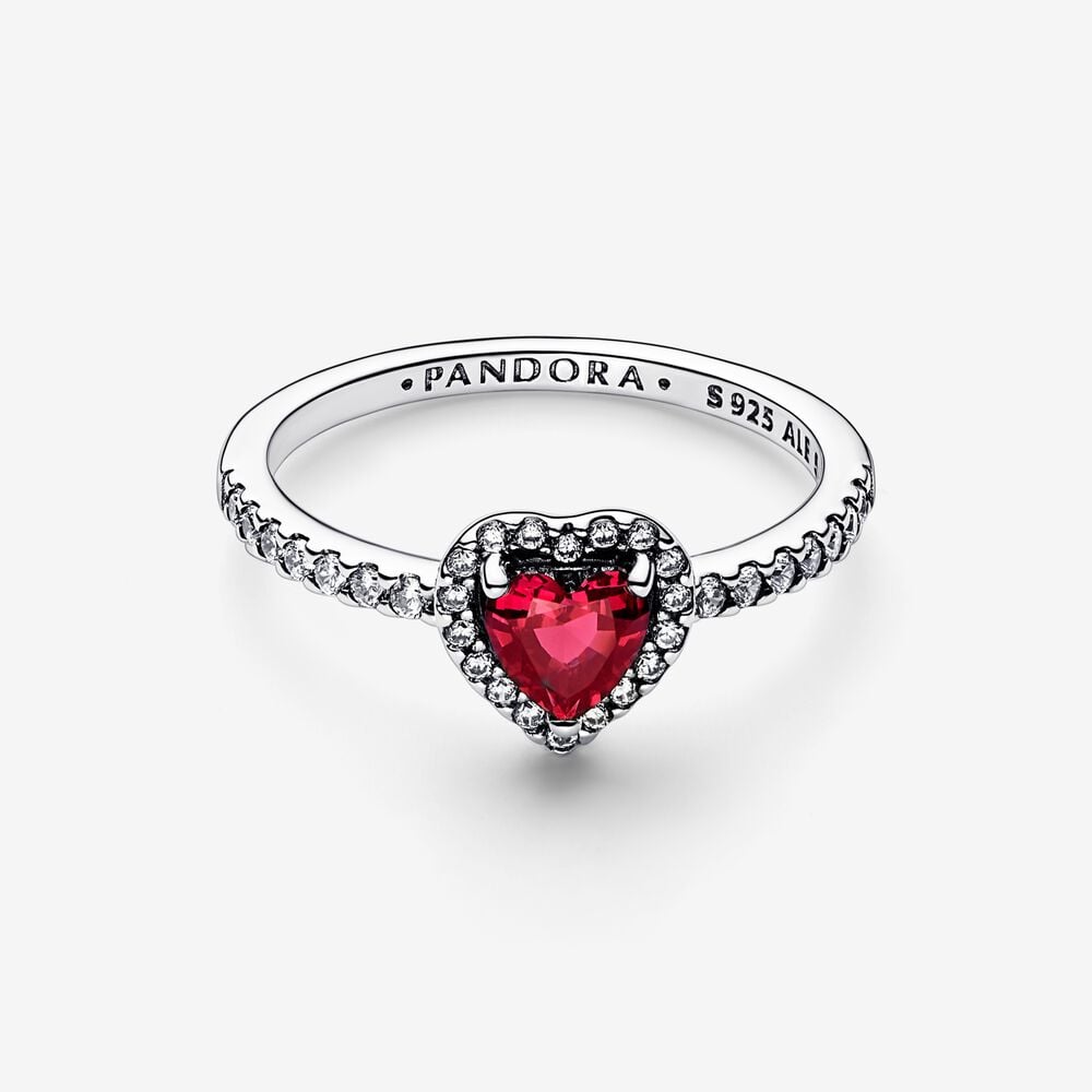 Pandora Elevated Red Heart Ring