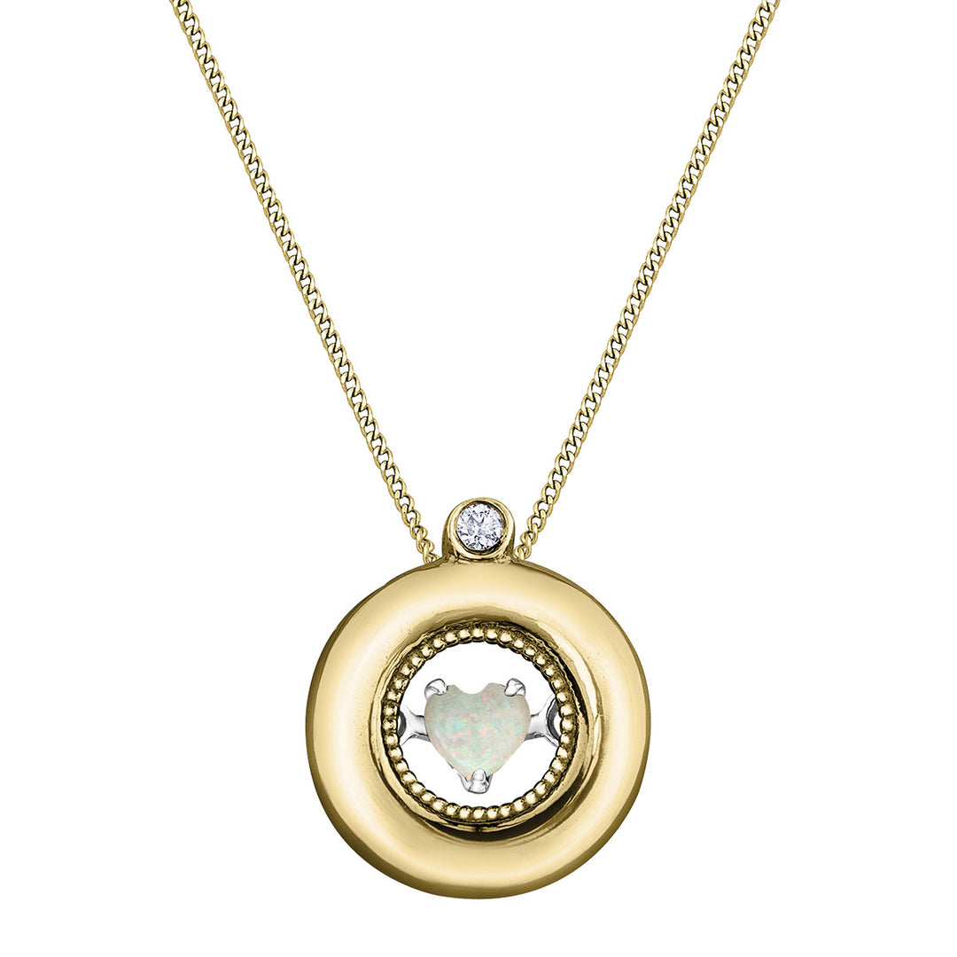 10 Karat Opal Heart Necklace