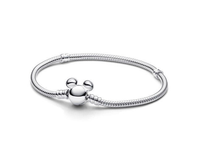 Pandora Disney Mickey Mouse Clasp Moments Snake Chain Bracelet, 7.5"