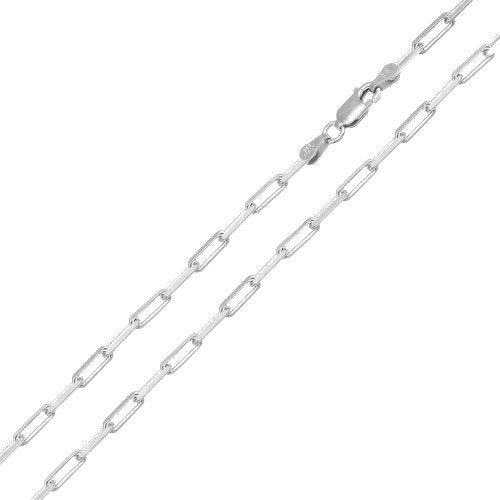 Sterling Silver Paperclip Link Bracelet, 6.5 + 1"