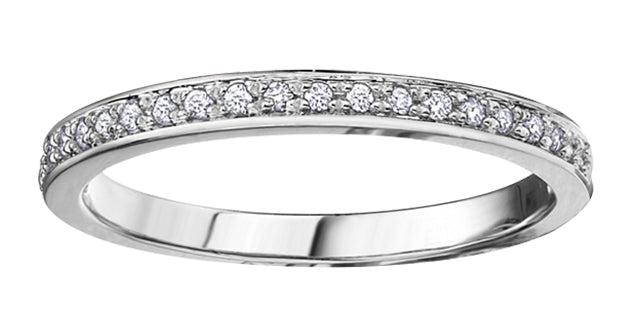 10 Karat Semi Eternity Band, 0.1 CT Center