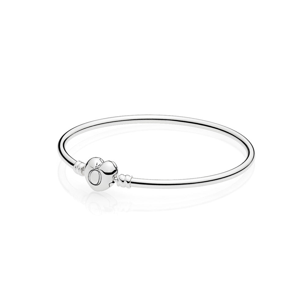 Pandora Moments Heart Clasp Bangle, 7.5"