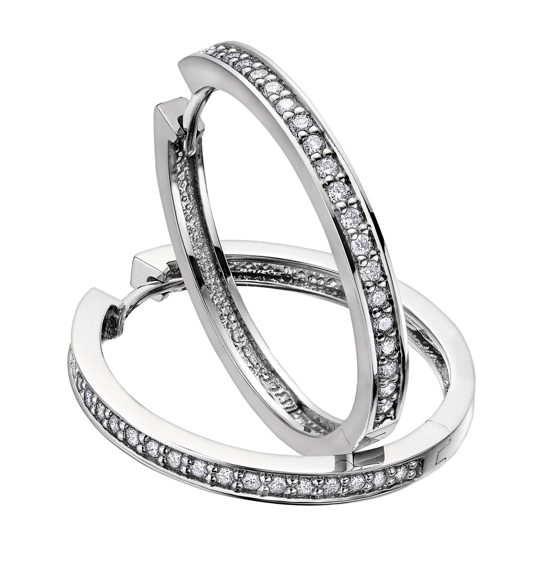 Diamond Days Hoop Earrings-0.33tdw