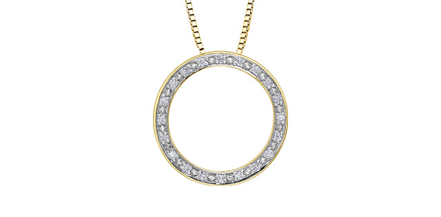 10 Karat 0.1TDW Diamond Necklace, 18"