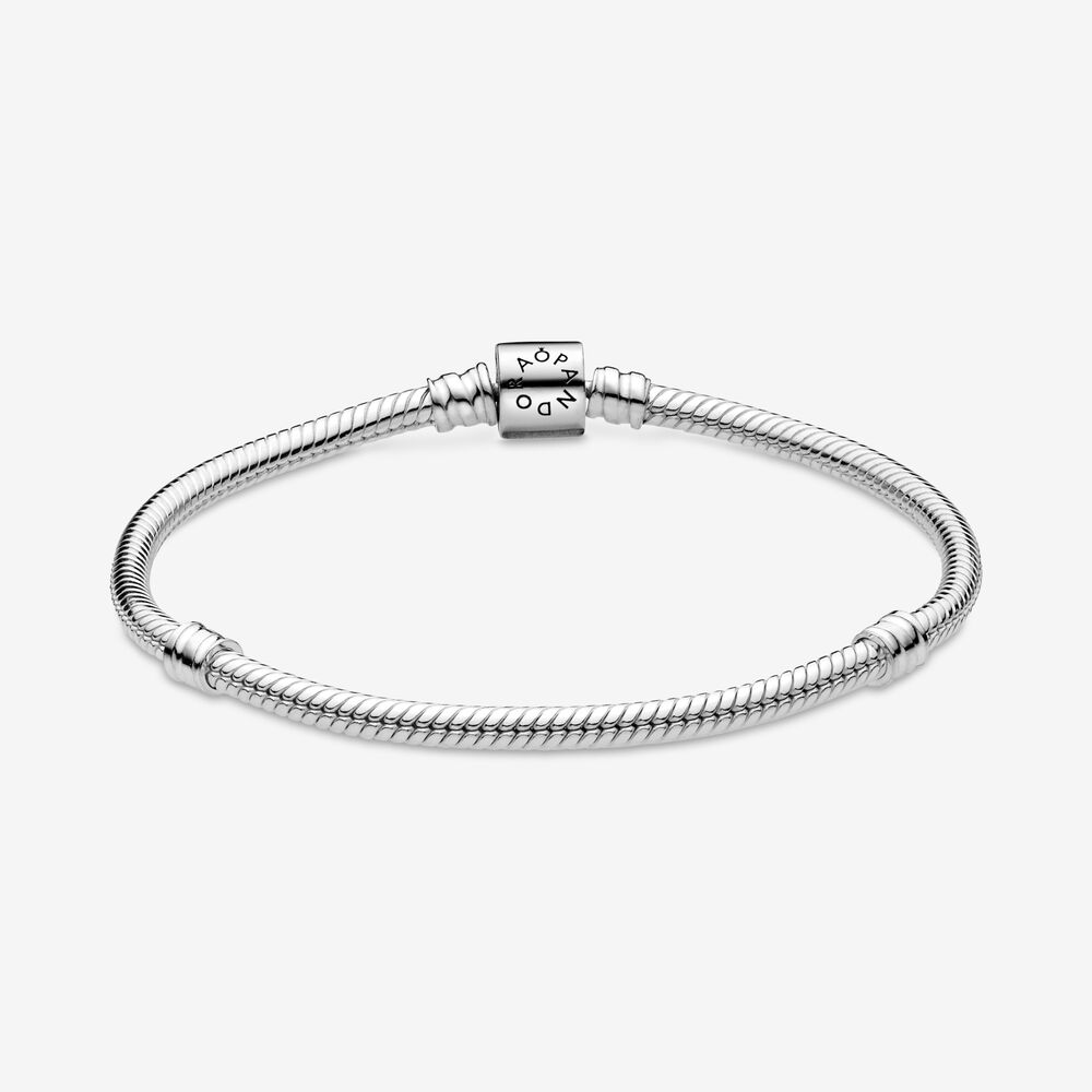 Pandora Moments Barrel Clasp Snake Chain Bracelet, 6.3"