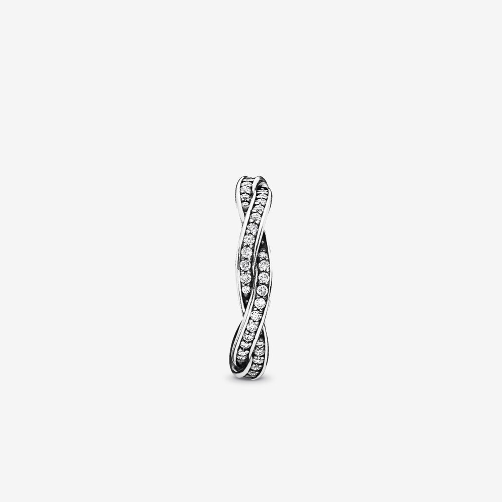 Pandora Sparkling Twisted Lines Ring, size 9.0