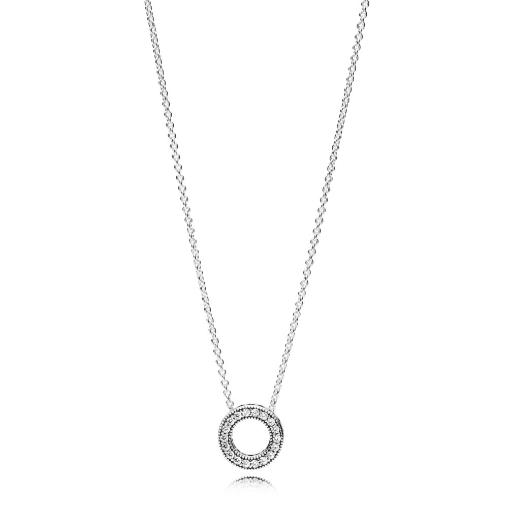 Pandora Logo Pavé Circle Collier Necklace