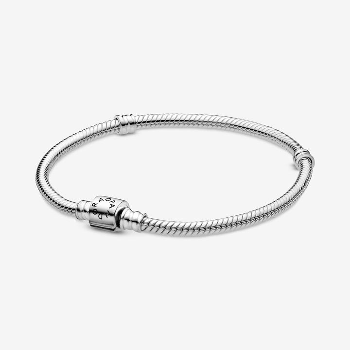 Pandora Moments Barrel Clasp Snake Chain Bracelet, 9.1"