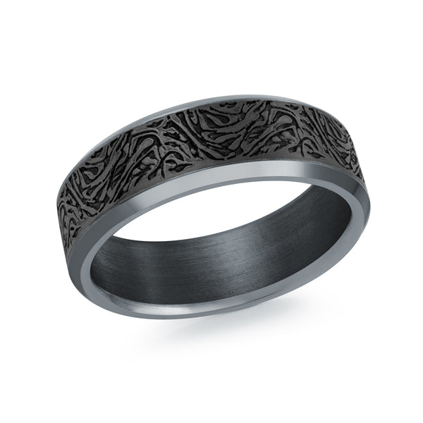 Malo Tantalum & Carbon Fibre Ring, size 10