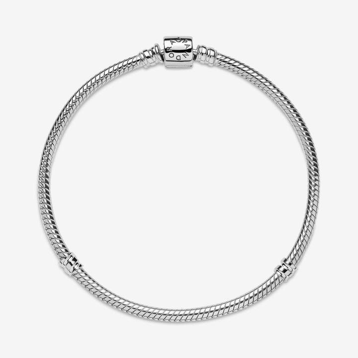 Pandora Moments Barrel Clasp Snake Chain Bracelet, 7.9"