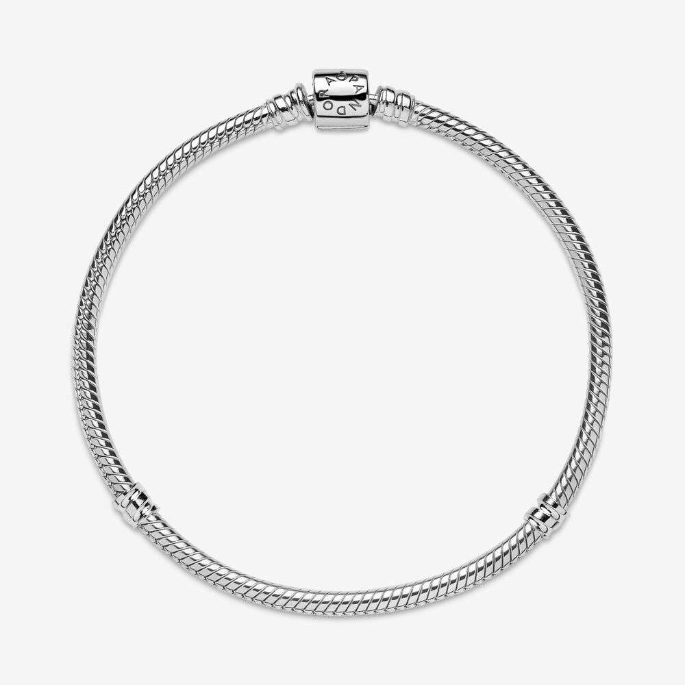 Pandora Moments Barrel Clasp Snake Chain Bracelet, 9.1"