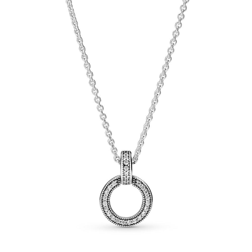 Pandora Double Circle Pendant & Necklace, 17.7"