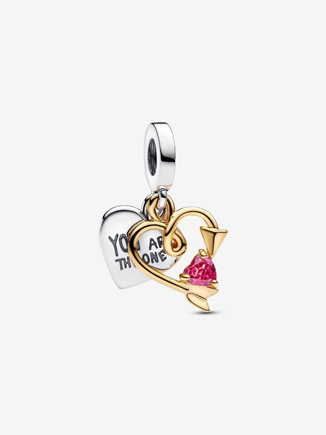 Pandora Engravable Heart & Arrow Double Dangle Charm