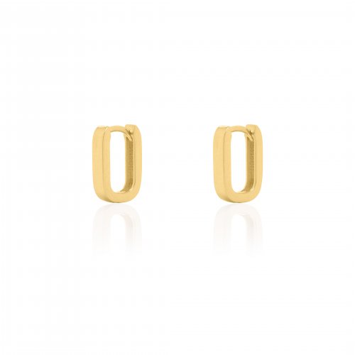 10K Mini Paperclip Huggie Earrings