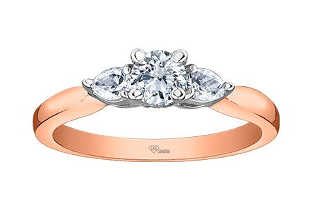 I Am Canadian 10k Rose and White Gold Diamond Engagement Ring