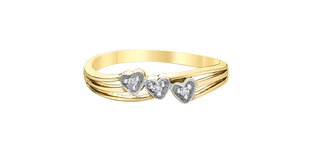 10K Diamond Heart Ring