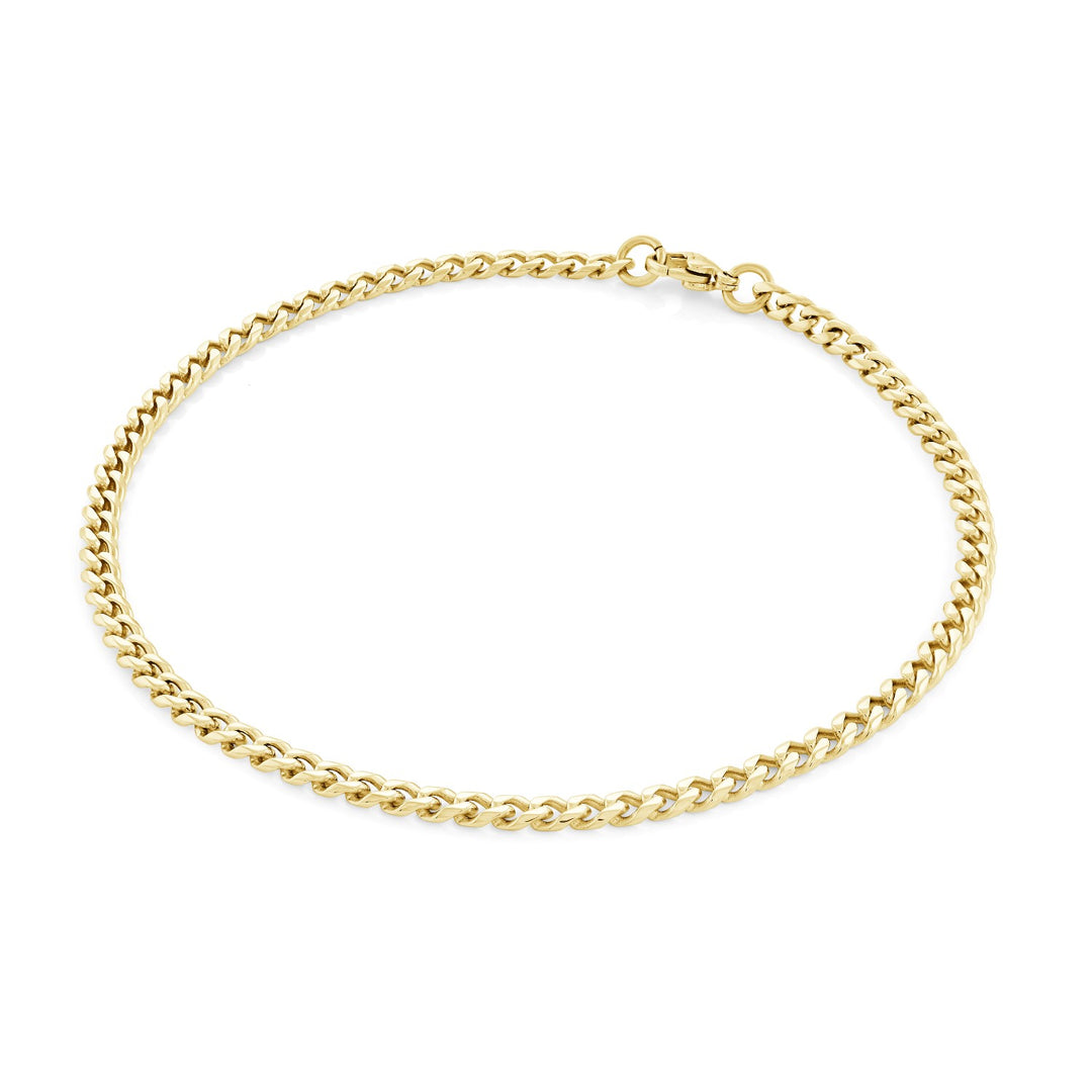 Italgem Steel Curb Anklet- 10"