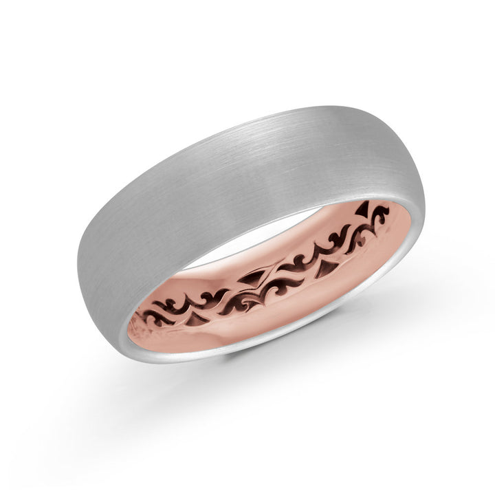 Mardini Precision - Carved and Satin 7MM Gold Ring