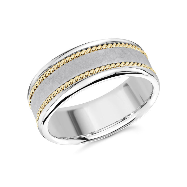 Mardini Prestige - Satin and Polished 8MM Gold Ring