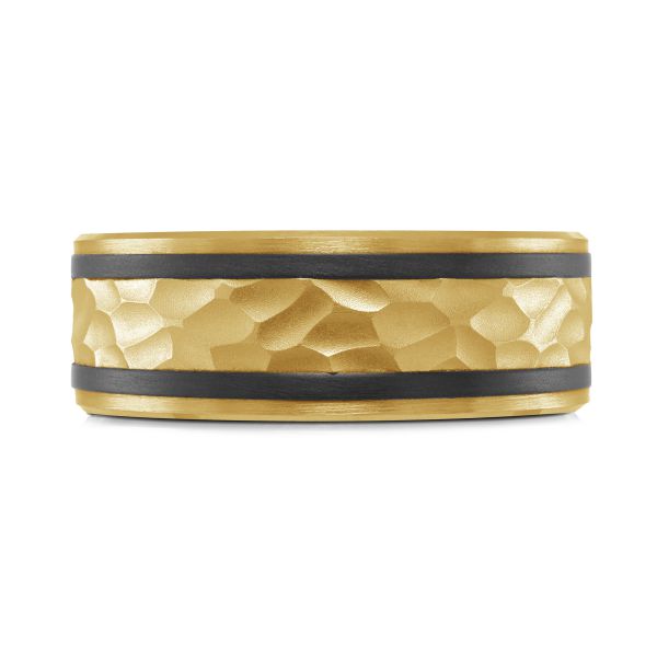 Mardini Noir - Hammered 14K Gold and Carbon Fiber Ring