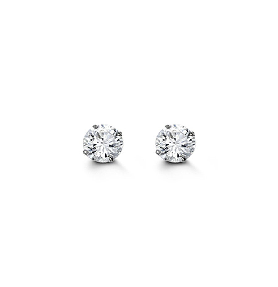 14KW 4mm CZ Stud Earrings